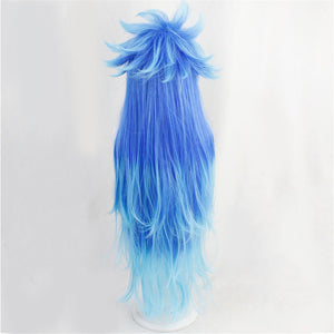 Twisted-Wonderland Idia Shroud Blue Mixed Long Cosplay Wig Halloween Carnival