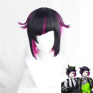 Twisted-Wonderland Lilia Vanrouge Black Purple Mixed Short Cosplay Wig Halloween Carnival