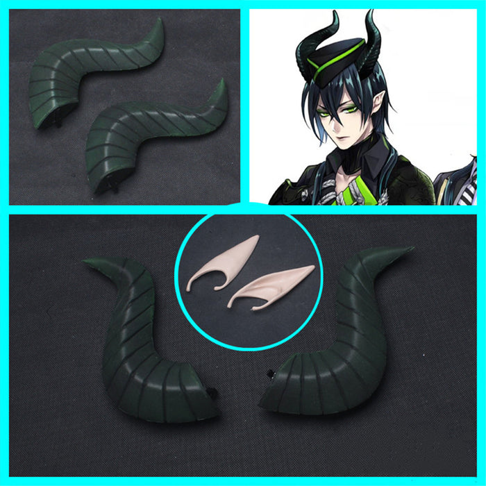 Twisted-Wonderland Malleus Draconia Horn Ear Hat Cosplay Accessories Halloween Carnival