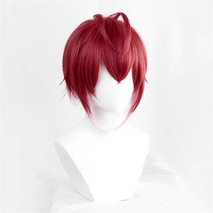 Twisted-Wonderland Riddle Rosehearts Wine Red Short Cosplay Wig Halloween Carnival
