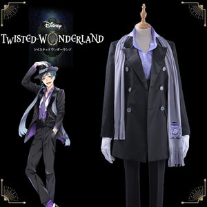 Twisted-Wonderland The Little Mermaid Floyd Leech Cosplay Costume Custom Trench Coat Romper Hat Male Uniform Suits