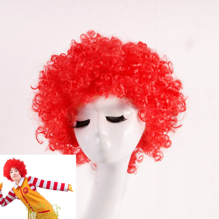 Universal Clown Joker Red Short Curly Cosplay Wig Cosplay for Boys Adult Men Women Christmas Halloween Carnival