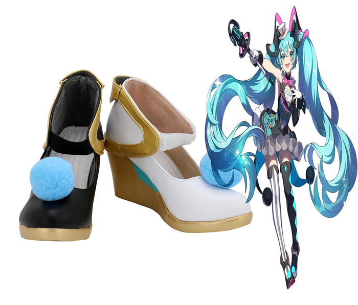 Vocaloid Hatsune Miku Magical Mirai Cosplay Shoes Boots Custom Made for Adult Men and Women Halloween Carnival