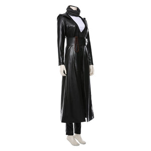 Watchmen Angela Abar Cosplay Costume Faux Leather Black Trench Outfit for Adult Halloween
