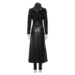Watchmen Angela Abar Cosplay Costume Faux Leather Black Trench Outfit for Adult Halloween