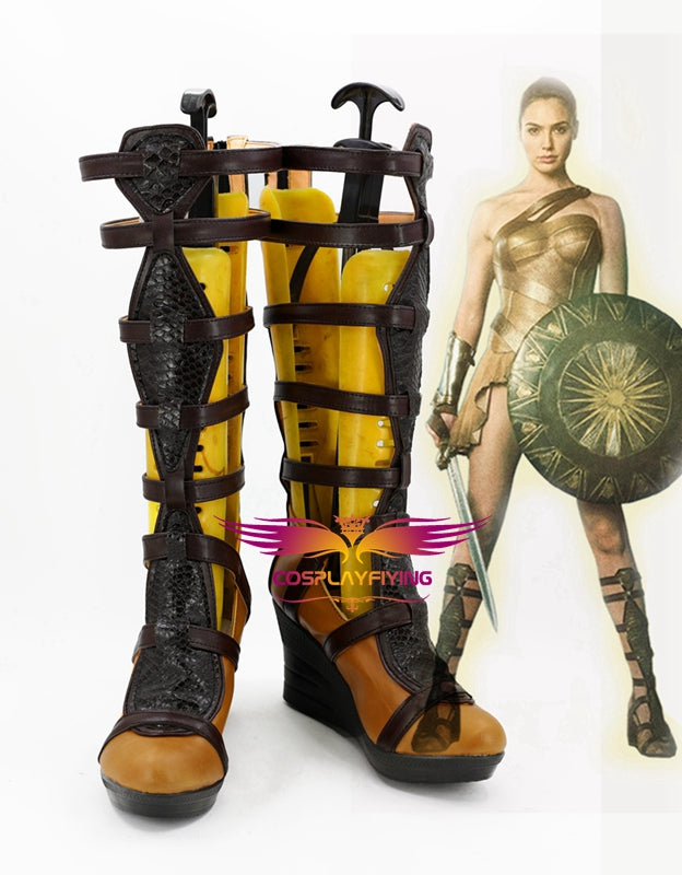 Wonder Woman Diana Prince Cosplay Shoes Boots Custom Made for Adult Men and Women
